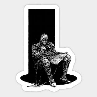 dr doom black and white Sticker